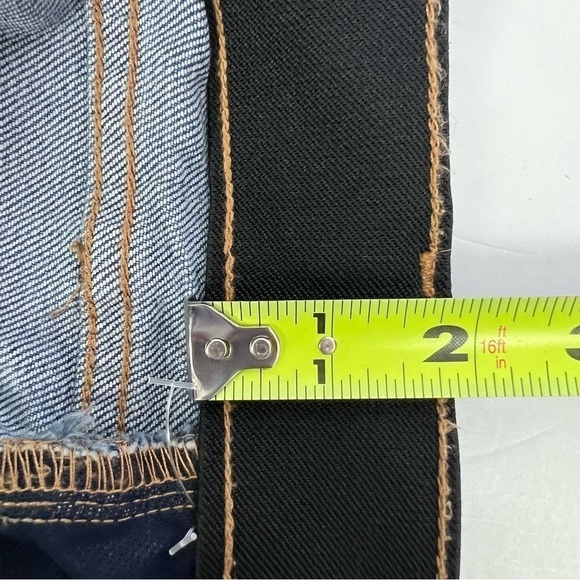 Old Navy Women’s Blue Jeans Sz 26 High Rise Straight Distress 2” Elastic Waist - Picture 9 of 14